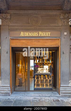 Florence Italy February 2 2018 Audemars Piquet Watch Shop at