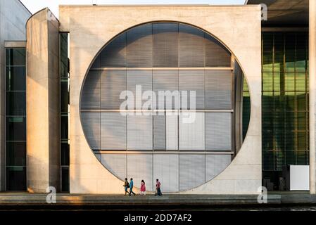 Berlin, Germany - July 28, 2019: Marie-Elisabeth-Lüders-Haus building in Government District of Berlin at sunset in summer Stock Photo