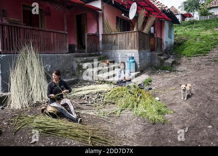 Glodeni, a gypsy community in Transylvania, Romania Stock Photo