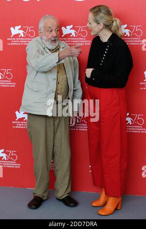 Mike Leigh and Maxine Peake attending the Peterloo Photocall as part of the 75th Venice International Film Festival (Mostra) in Venice, Italy on September 01, 2018. Photo by Aurore Marechal/ABACAPRESS.COM Stock Photo