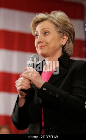 NO FILM, NO VIDEO, NO TV, NO DOCUMENTARY - New York Senator and Democratic presidential candidate Hillary Clinton addresses supporters and discusses economic issues at the Younts Conference Center at Furman University in Greenville, SC, USA on Thursday, January 24, 2008. Photo by Erik Campos/The State/MCT/ABACAPRESS.COM Stock Photo