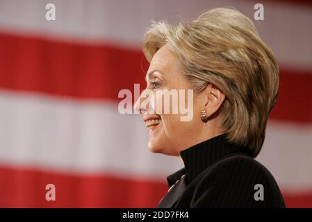 NO FILM, NO VIDEO, NO TV, NO DOCUMENTARY - New York Senator and Democratic presidential candidate Hillary Clinton addresses supporters and discusses economic issues at the Younts Conference Center at Furman University in Greenville, SC, USA on Thursday, January 24, 2008. Photo by Erik Campos/The State/MCT/ABACAPRESS.COM Stock Photo