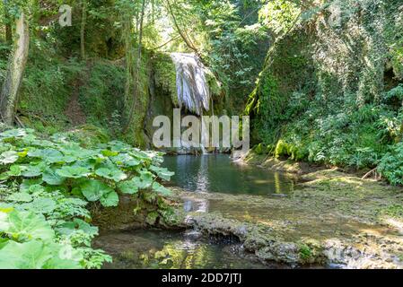 glimpse of the marmore waterfall in italy Stock Photo