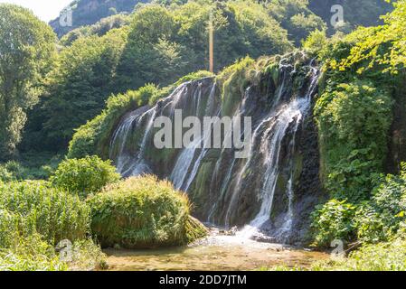 glimpse of the marmore waterfall in italy Stock Photo