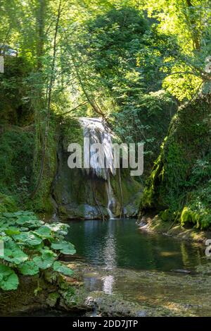 glimpse of the marmore waterfall in italy Stock Photo