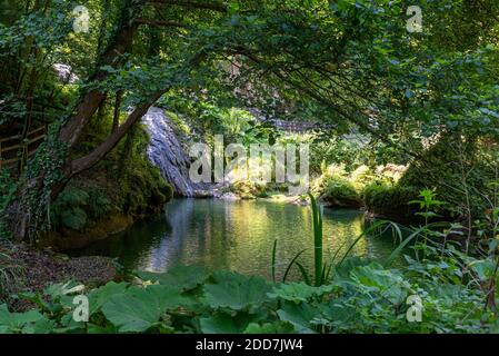 glimpse of the marmore waterfall in italy Stock Photo