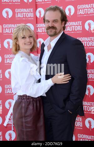 Alison Sudol and David Harbour attending the Miu Miu Women's Tales as part of the 75th Venice International Film Festival (Mostra) in Venice, Italy on September 02, 2018. Photo by Aurore Marechal/ABACAPRESS.COM Stock Photo