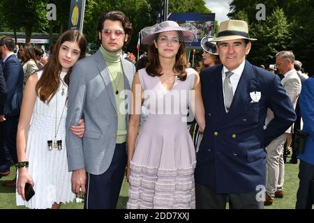 Lilly Margaret Brant, Peter Brant II, Stephanie Seymour and Peter Brant attend the Prix de Diane Longines 2018 at Hippodrome de Chantilly on June 17, 2018 in Chantilly, France. Photo by Laurent Zabulon/ABACAPRESS.COM Stock Photo