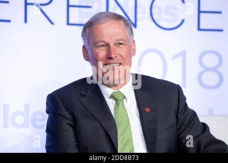 Governor Jay Inslee (Democrat of Washington) appears on a panel at the Center for American Progress’ 2018 Ideas Conference at the Renaissance Hotel in Washington, DC on Tuesday, May 15, 2018.Photo by Ron Sachs / CNP/ABACAPRESS.COM Stock Photo