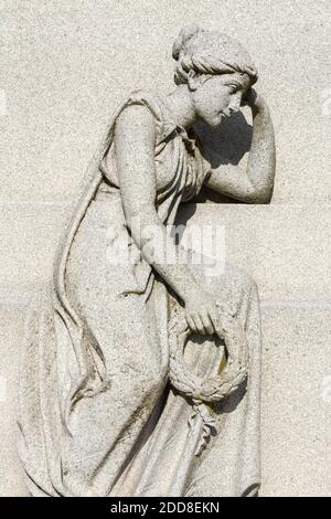 Cherry, Illinois / United States - November 23rd, 2020:  Mine disaster monument in small town cemetery. Stock Photo