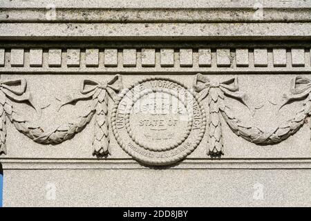 Cherry, Illinois / United States - November 23rd, 2020:  Mine disaster monument in small town cemetery. Stock Photo