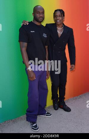 Virgil Abloh and A$AP Rocky attending the Louis Vuitton Menswear