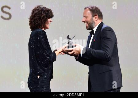 Yorgos Lanthimos receives the Silver Lion - Grand Jury Prize for 'The Favourite' attending the Closing Ceremony of the 75th Venice International Film Festival (Mostra) in Venice, Italy on September 08, 2018. Photo by Aurore Marechal/ABACAPRESS.COM Stock Photo