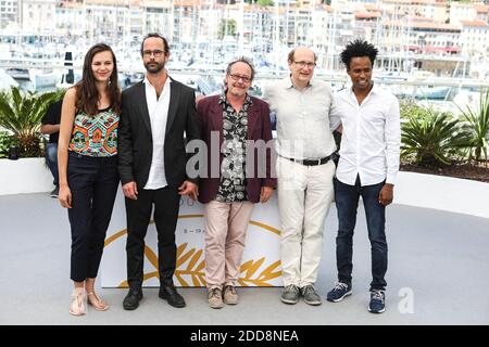 Marion Gachet, Cedric Herrou, director Michel Toesca, producer Jean-Marie Gigon and Aboubakar Ali attend the 'Libre' Photocall during the 71st annual Cannes Film Festival at Palais des Festivals on May 18, 2018 in Cannes, France. Photo by David Boyer/ABACAPRESS.COM Stock Photo