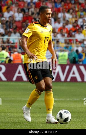 Belgium's Youri Tielemans during the 2018 FIFA World Cup Russia game, Belgium in vs Tunisia in Spartak Stadium, Moscow, Russia on June 23, 2018. Belgium won 5-2. Photo by Henri Szwarc/ABACAPRESS.COM Stock Photo