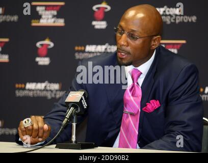 The Miami Heat retired the jersey of former Heat star Alonzo Mourning  during halftime of the Heat versus the Orlando Magic basketball game at the  American Airlines Arena in Miami, Florida, on