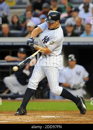 New York Yankees Johnny Damon reacts after a called strike in the bottom of  the 6th inning at Yankees Stadium in New York City on May 17, 2006. The New  York Yankees