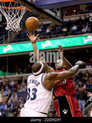 NO FILM, NO VIDEO, NO TV, NO DOCUMENTARY - Toronto Raptors DeMar DeRozan (10) drives to the basket against Washington Wizards Brendan Haywood (33) during their game played at the Verizon Center in Washington, DD, USA on December 4 , 2009. Toronto defeated Washington 109-107. Photo by Harry E. Walker/MCT/ABACAPRESS.COM Stock Photo