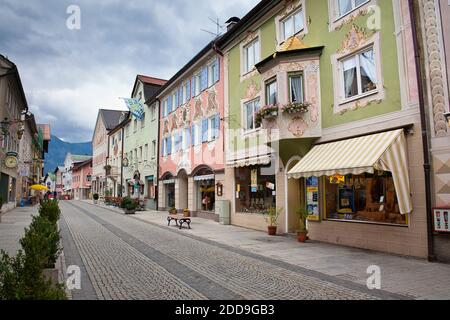 Ludwigstrasse, Pedestrian Street, Partenkirchen, Garmisch-Partenkirchen, Bavaria, Germany Stock Photo