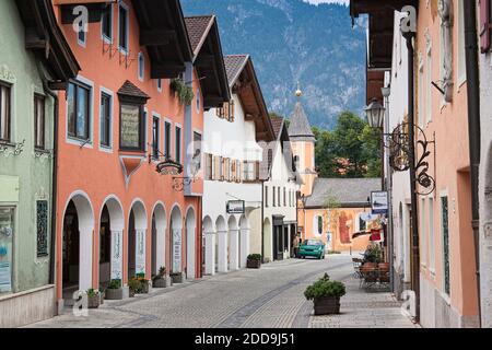 Ludwigstrasse, Pedestrian Street, Partenkirchen, Garmisch-Partenkirchen, Bavaria, Germany Stock Photo