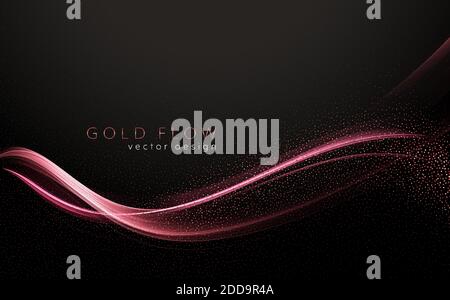 Abstract shiny color gold wave design element Stock Vector