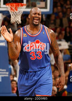 NO FILM, NO VIDEO, NO TV, NO DOCUMENTARY - Cleveland Cavaliers center Shaquille O'Neal (33) reacts to a call by the referees during the first half gainst the Orlando Magic at Amway Arena in Orlando, Florida, Sunday, February 21, 2010. The Magic defeated the Cavaliers, 101-95. Photo by Gary W. Green/Orlando Sentinel/MCT/Cameleon/ABACAPRESS.COM Stock Photo