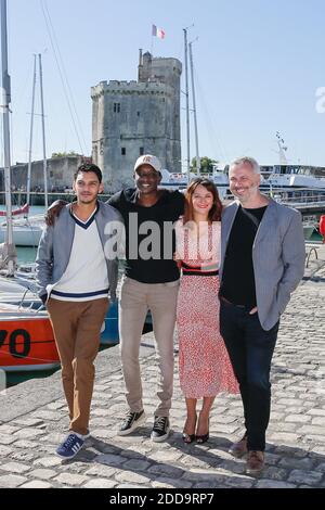 The ' Access ' cast with, Ahmed Sylla, Amir El Kacem, Olivier Charasson and Julie Bargeton during the 20th edition of the Festival de fiction TV, on September, 15 2018 in La Rochelle, France .Photo by Thibaud MORITZ/ ABACAPRESS.COM Stock Photo