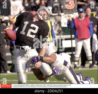 Quarterback Rich Gannon of the Oakland Raiders threw for 231 yards and two  touchdowns as the Raiders beat the Falcons Sunday afternoon by the score of  41-14 at Network Associates Coliseum in