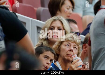 Wife of Raphaël Varane Camille Tytgat and their daughter during France v  Danemark match of the Fifa World Cup Qatar 2022 at Stadium 974 in Doha,  Qatar on November 26, 2022. Photo