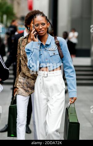 Street style model Adesuwa after Longchamp spring summer 2019 ready to wear show held at World Trade Center in New York USA on September 8th 2018. Photo by Marie Paola Bertrand Hillion ABACAPRESS.COM ...