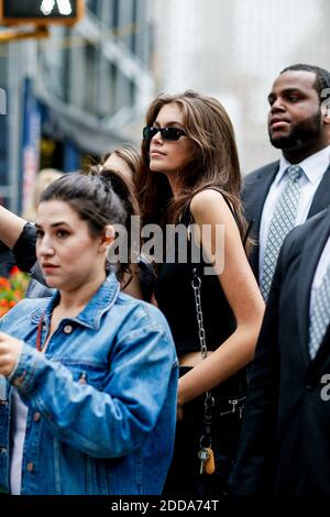 Street style model Kaia Gerber after Longchamp spring summer 2019 ready to wear show held at World Trade Center in New York USA on September 8th 2018. Photo by Marie Paola Bertrand Hillion ABACAPRESS....