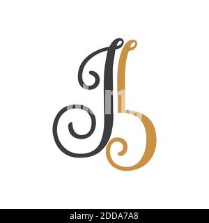 Initial letter bj logo or jb logo vector design template Stock Vector