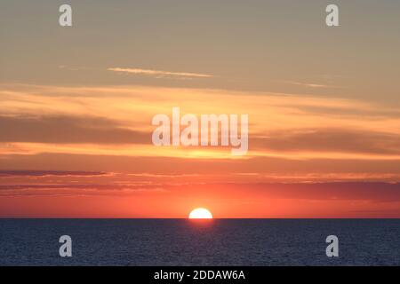 North Sea at moody sunset Stock Photo