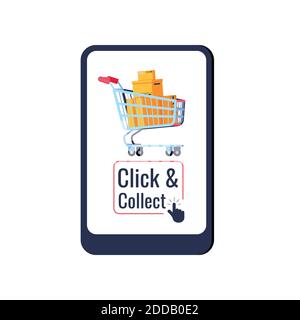 Click and collect delivery retail icon isolated on white background. Stock Vector
