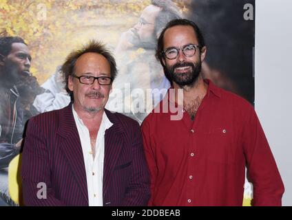 Cedric Herrou (R) and Michel Toesca attend the premiere of Libre in Paris, France on September 26, 2018. Photo by Alain Apaydin/ABACAPRESS.COM Stock Photo