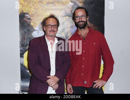 Cedric Herrou (R) and Michel Toesca attend the premiere of Libre in Paris, France on September 26, 2018. Photo by Alain Apaydin/ABACAPRESS.COM Stock Photo