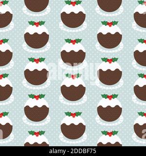Christmas Pudding Decorative vector seamless pattern Stock Vector