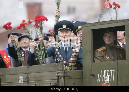 Moscow, Russia - May 9, 2005 -- Veterans of Russia's military hold up ...