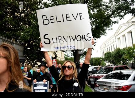 Demonstrators opposed to the Supreme Court nominee Brett Kavanaugh hold ...