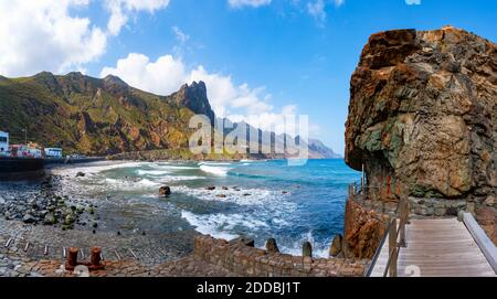 Spain, Province of Santa Cruz de Tenerife, Taganana, Small bay off coast of Tenerife island Stock Photo