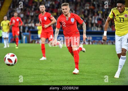 England’s Kieran Trippier and Colombia’s Johan Mojica during the 1/8 final game between Colombia and England at the 2018 FIFA World Cup in Moscow, Russia on July 3, 2018. Photo by Lionel Hahn/ABACAPRESS.COM Stock Photo