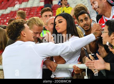 Dele Alli and Ruby Mae attending the 1/8 Final Game between Colombia and England at the 2018 FIFA World Cup in Moscow, Russia on July 3rd, 2018. Photo by Christian Liewig/ABACAPRESS.COM Stock Photo