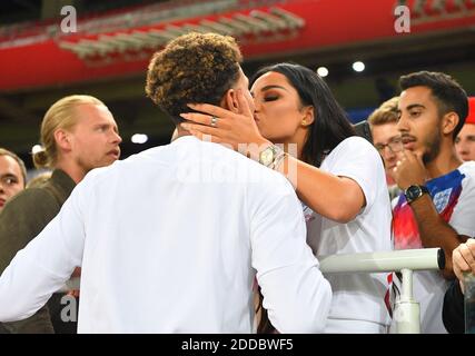 Dele Alli and Ruby Mae attending the 1/8 Final Game between Colombia and England at the 2018 FIFA World Cup in Moscow, Russia on July 3rd, 2018. Photo by Christian Liewig/ABACAPRESS.COM Stock Photo