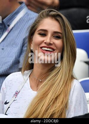 Maria Salaues (Paul Pogba's wife) during the 2018 FIFA World Cup Russia  game, France vs Denmark in Luznhiki Stadium, Moscow, Russia on June 26,  2018. France and Denmark drew 0-0. Photo by