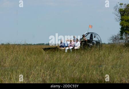 NO FILM, NO VIDEO, NO TV, NO DOCUMENTARY - Vice President Joe Biden, in dark blue shirt and cap, tours the Everglades with U.S. Sen. Bill Nelson and Rep. Alcee Hastings on Monday, April 23, 2012. Photo by Taimy Alvarez/Sun Sentinel/MCT/ABACAPRESS.COM Stock Photo