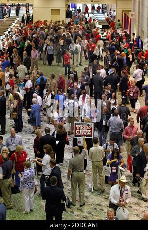 NO FILM, NO VIDEO, NO TV, NO DOCUMENTARY - Delegrates crowd the foyer of the FWCC for registration before the opening session of the Texas state Republican convention on Thursday June 7, 2012 in Fort Worth, Texas, USA. Photo by Ron T. Ennis/Fort Worth Star-Telegram/MCT/ABACAPRESS.COM Stock Photo