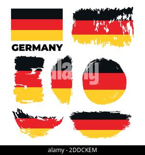 Flag of Federal Republic of Germany, brush stroke background Stock Vector