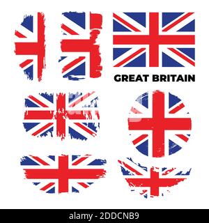 United Kingdom flag, national symbol of the Great Britain - Union Jack, UK flag Stock Vector