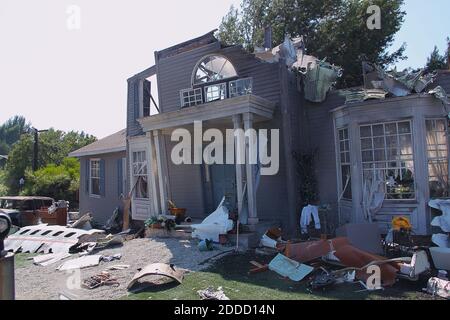 One of working film studio of the Universal Studios Hollywood theme park. Universal City, California, Los Angeles. Stock Photo