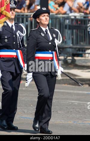 Military french Women troup during the annual Bastille Day military parade on the Champs-Elysees avenue in Paris, France on July 14, 2018. Photo by Nasser Berzane/ABACAPRESS.COM. Stock Photo